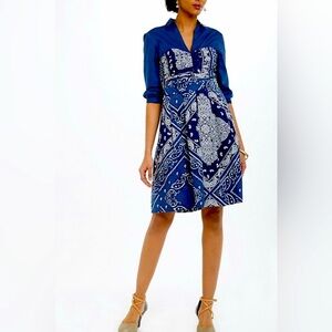 Anthropologie Holding Horses Boho
Vintage Inspired Western Bandana Shirt Dress 2